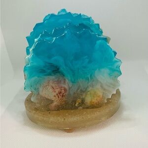 I am selling hand crafted epoxy resin beach scape coasters.